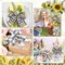 36 Yard Sunflower Wired Edge Ribbon 6 Roll 2.5 Inch Buffalo Plaids Flower Fabric Ribbon Spring Summer Floral Decorative Craft Ribbon for Gift Wrapping Decor Hair Bow Sewing Wreath Crafts